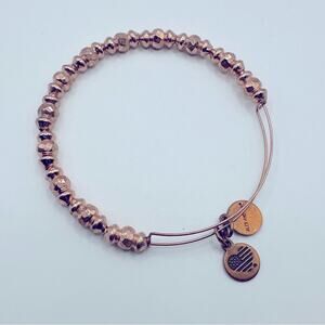 Alex and Ani Rose Gold Beaded Charm Bracelet adjustable Bangle boho energy